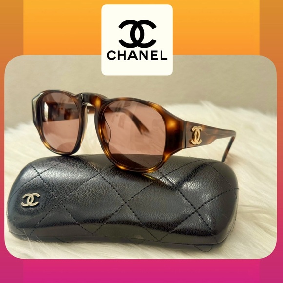 CHANEL CC Logo Tortoise Shell Sunglasses - Picture 1 of 10